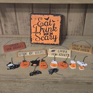 Halloween Bundle- Sign and Ornaments